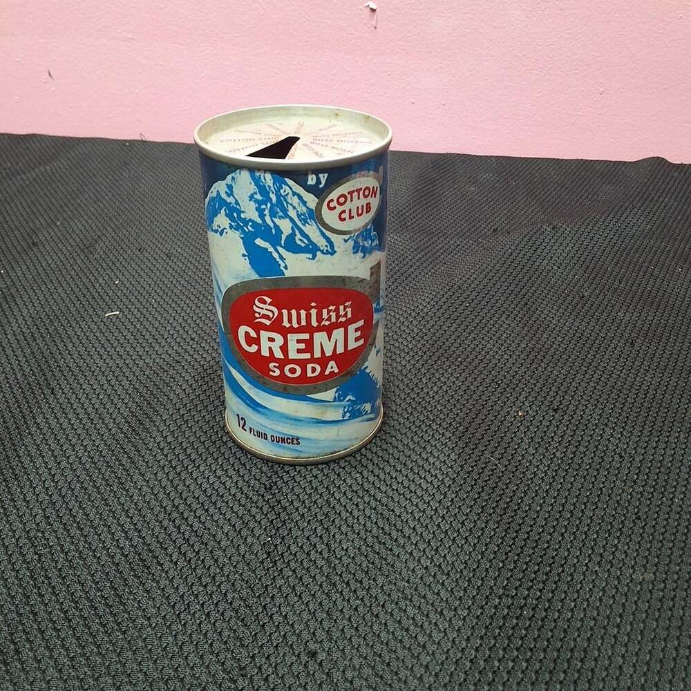 Vintage Cotton Club Swiss Creme Soda 12 oz Empty Steel Can